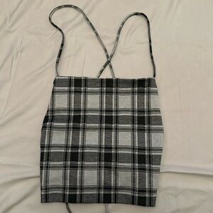 Women lace up back cropped top